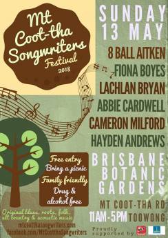Mt Coot-tha Songwriters Festival 2018 - Sunday 13 May